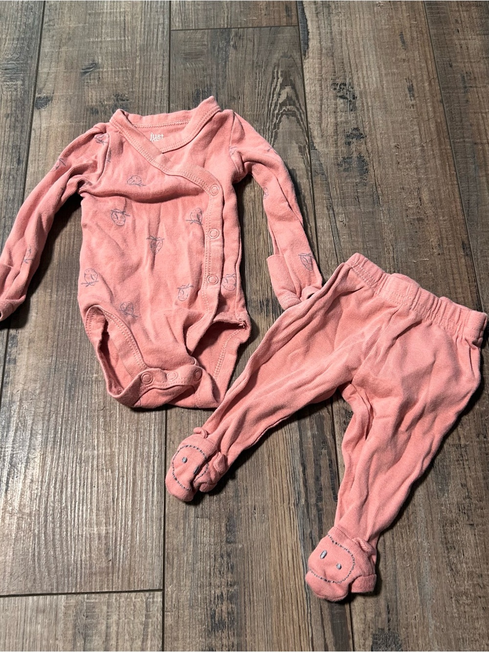 Carters Owl Sleep Set Preemie P Pink Footie Pants Snap Open Bodysuit 2 piece